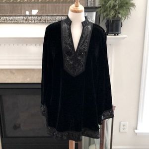 Nygard Collection Black Velvet Tunic